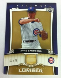 2005 Upper Deck Trilogy Generations Past Lumber Gold #SA Ryne Sandberg/75 front image