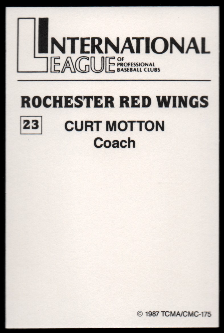 1987 rochester red wings tcma #23 curt motton - nm-mt