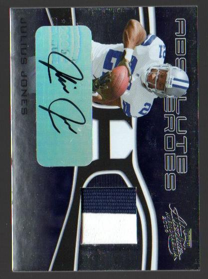 2006 Absolute Memorabilia Absolute Heroes Material Autographs Prime #6 Julius Jones/15