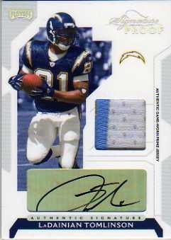 2006 Playoff NFL Playoffs Jersey Signature Proofs Silver #33 LaDainian Tomlinson/10