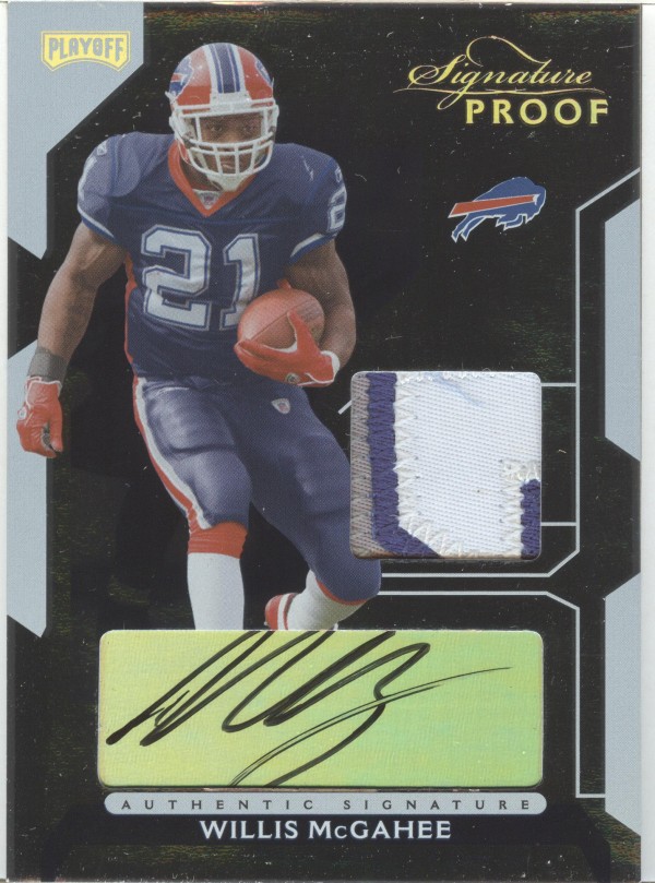 2006 Playoff NFL Playoffs Jersey Signature Proofs Gold #67 Willis McGahee/21