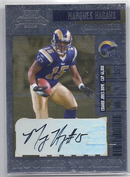 2006 Playoff Contenders #113 Marques Hagans AU RC