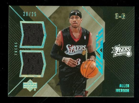 2006-07 UD Black Dual Materials 25 #AI Allen Iverson