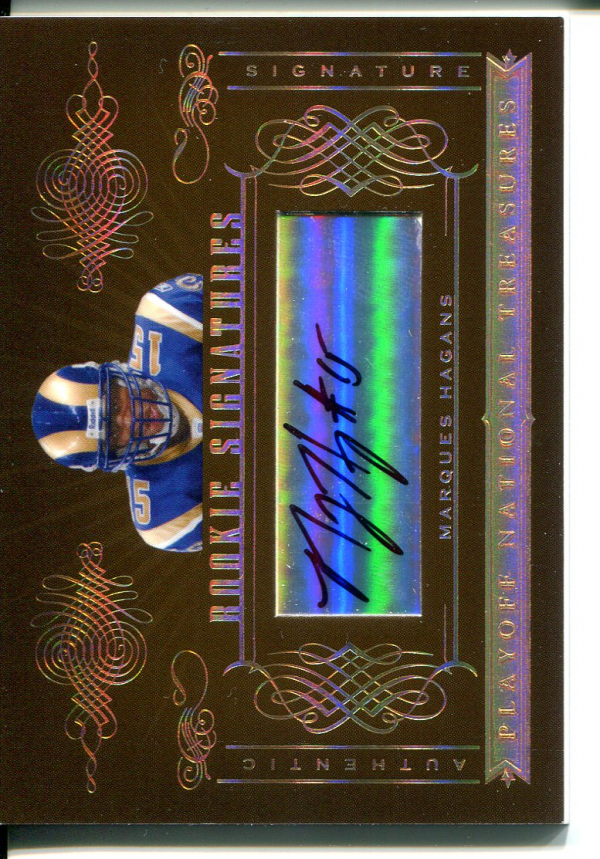 2006 Playoff National Treasures Gold #187 Marques Hagans AU/52
