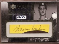 2006 Exquisite Collection Cuts #WS Warren Spahn/65 front image