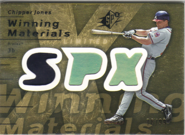 2007 SPx Winning Materials 99 Gold #CJ Chipper Jones/99