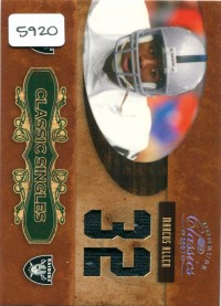 2007 Donruss Classics Classic Singles Jerseys Jersey Numbers #10 Marcus Allen/32 front image