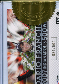 2007 Rittenhouse IRL #NNO Dario Franchitti Indy 500 Champ. back image
