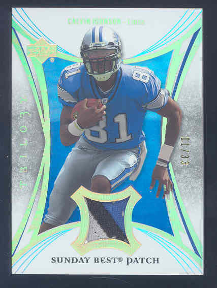 2007 Upper Deck Trilogy Sunday Best Jersey Patch Hologold #CJ Calvin Johnson