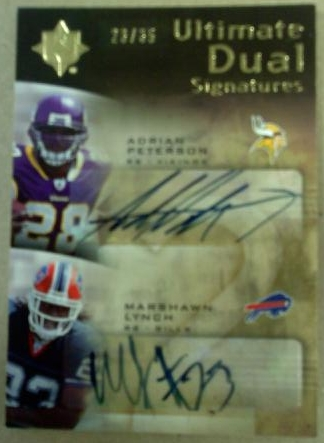 2007 Ultimate Collection Ultimate Signatures Duals #DSPL Adrian Peterson/Marshawn Lynch