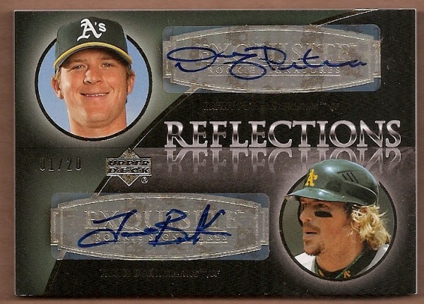 2007 Exquisite Collection Rookie Signatures Reflections Autographs Gold #PB Danny Putnam/Travis Buck/20