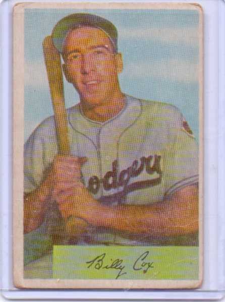 1954 Bowman #26B Billy Cox .972/.960 Fielding Avg.