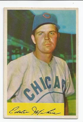 1954 Bowman #61B Eddie Miksis .954/.961 Fielding Avg.