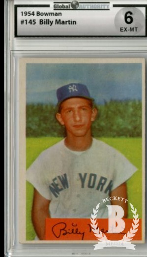 1954 Bowman #145B Billy Martin .983/.982 Fielding Avg.
