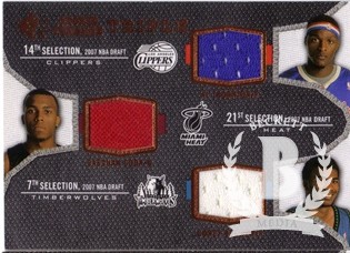 2007-08 SP Rookie Threads Rookie Threads Triple #TCB Al Thornton/Daequan Cook/Corey Brewer