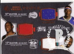 2007-08 SP Rookie Threads Rookie Threads Triple #TYW Thaddeus Young/Julian Wright/Al Thornton