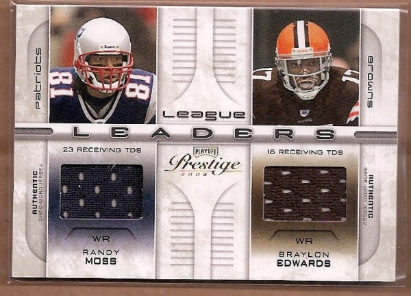 2008 Playoff Prestige League Leaders Materials #22 Randy Moss/Braylon Edwards/Terrell Owens/Plaxico Burress