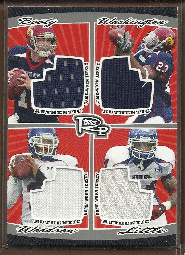 2008 Topps Rookie Progression Game Worn Jerseys Quad Silver #PQR10 John David Booty/Chauncey Washington/Andre Woodson/Rafael Little