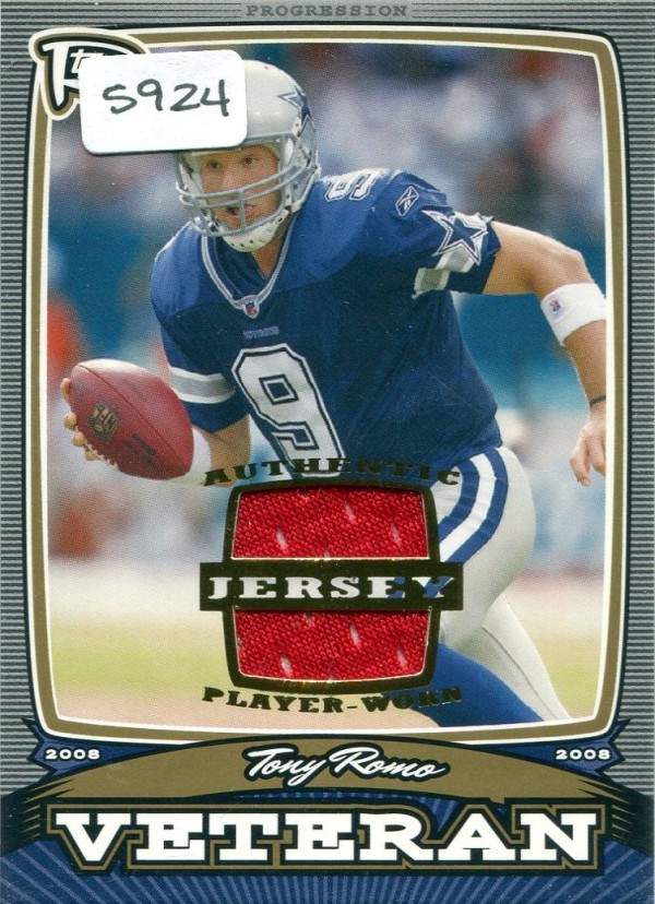 2008 Topps Rookie Progression Veterans Game Worn Jerseys Gold #PVTR Tony Romo