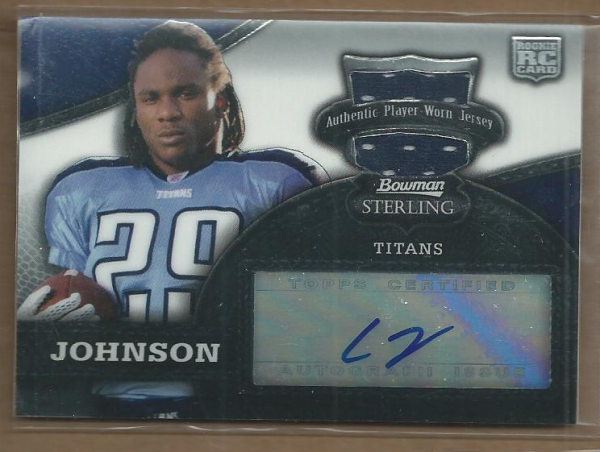 2008 Bowman Sterling #156B Chris Johnson JSY AU