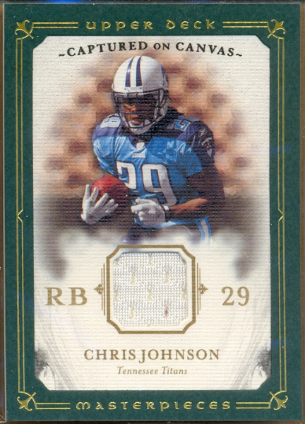 2008 UD Masterpieces Captured on Canvas Jerseys #CC10 Chris Johnson