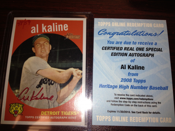 2008 Topps Heritage Real One Autographs Red Ink #AK Al Kaline HN