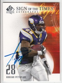 2008 SP Authentic Sign of the Times #SOTAP Adrian Peterson SP front image