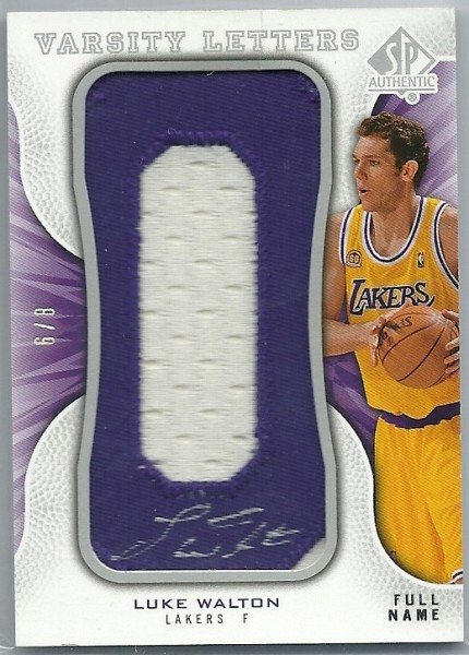 2008-09 SP Authentic Varsity Letters Veterans Full Name #VVLW Luke Walton/80*