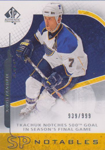 2008-09 SP Authentic #133 Keith Tkachuk N