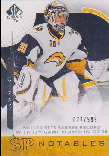 2008-09 SP Authentic #147 Ryan Miller N