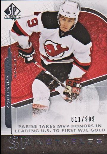 2008-09 SP Authentic #160 Zach Parise N