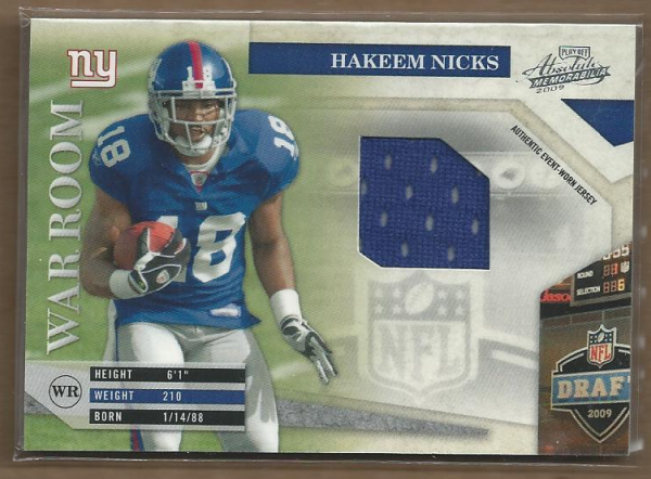 2009 Absolute Memorabilia War Room Materials #22 Hakeem Nicks