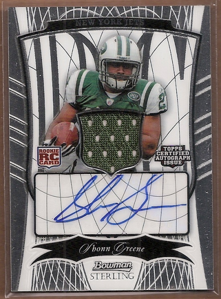 2009 Bowman Sterling #176B Shonn Greene JSY AU/500
