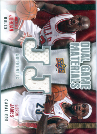 2009-10 Upper Deck Game Materials Dual #DGML LeBron James/Michael Jordan front image