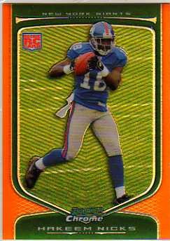 2009 Bowman Chrome Orange Refractors #124 Hakeem Nicks