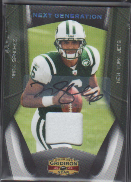 2009 Donruss Gridiron Gear Next Generation Jerseys Autographs Prime #2 Mark Sanchez