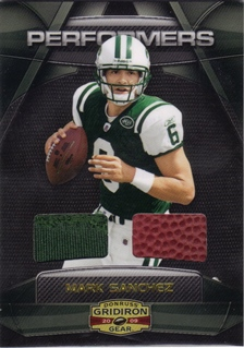 2009 Donruss Gridiron Gear Performers Materials Combos #8 Mark Sanchez