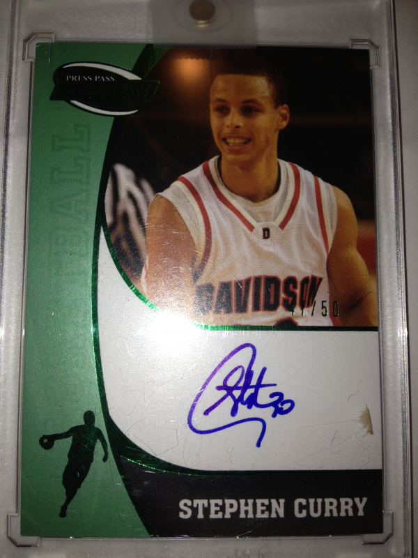 2009 Press Pass Fusion Autographs Green #SSSC Stephen Curry/50