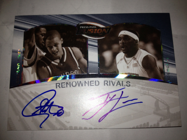 2009 Press Pass Fusion Renowned Rivals Autographs Onyx #RRSCTL Stephen Curry/Ty Lawson/25