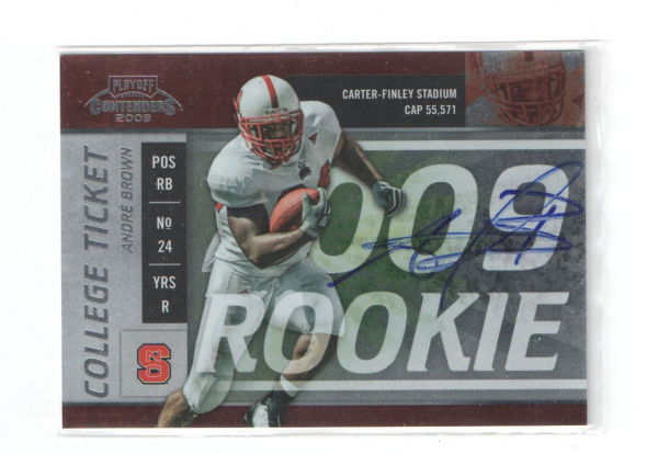 2009 Playoff Contenders College Rookie Ticket Autographs #8 Andre Brown/64*