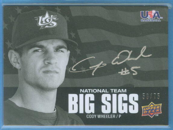 2009-10 USA Baseball National Team Big Sigs #CW Cody Wheeler