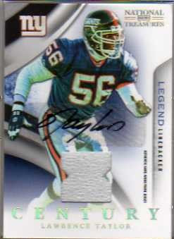 2009 Playoff National Treasures Century Material Signature Prime #225 Lawrence Taylor/25