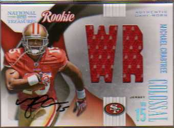 2009 Playoff National Treasures Rookie Colossal Materials Signatures Position #13 Michael Crabtree