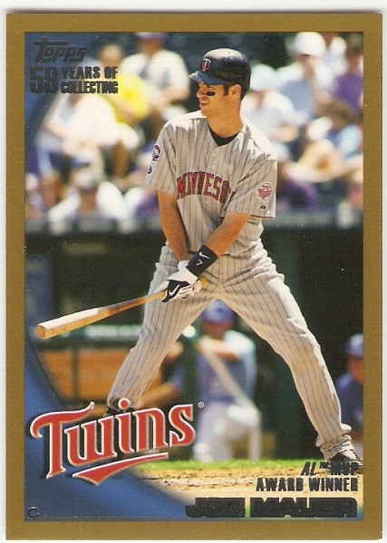 2010 Topps Gold Border #172 Joe Mauer AL MVP