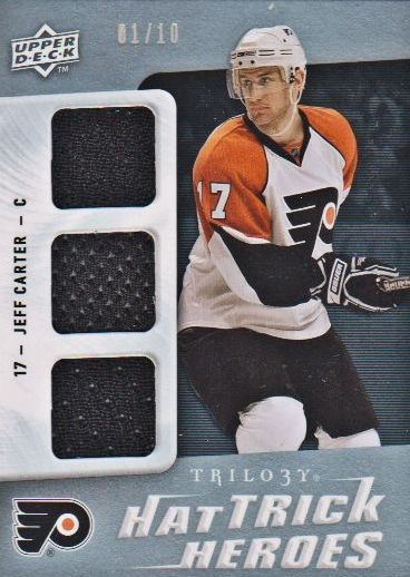 2009-10 Upper Deck Trilogy Hat Trick Heroes Platinum #HTHJC Jeff Carter