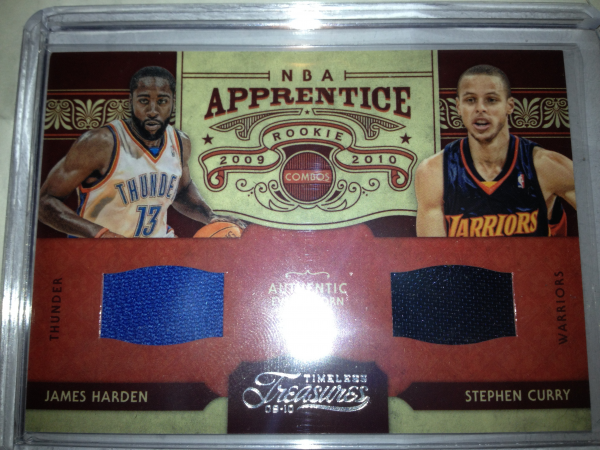 2009-10 Timeless Treasures NBA Apprentice Combo Materials #14 James Harden/Stephen Curry
