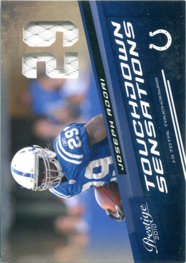 2010 Prestige Touchdown Sensations Materials #6 Joseph Addai/250