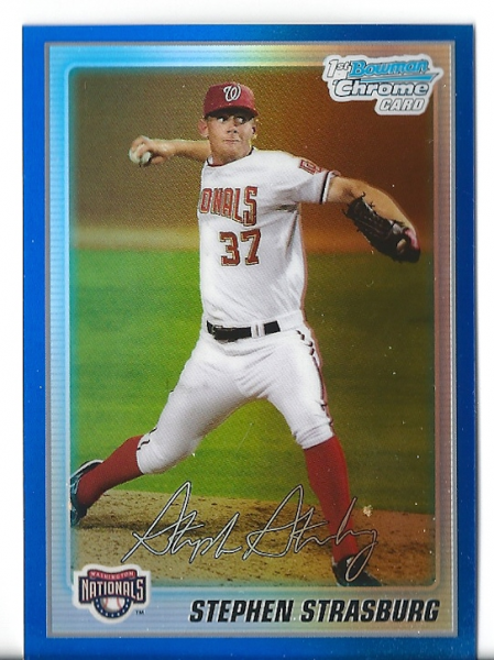 2010 Bowman Chrome Prospects Blue Refractors #BCP1 Stephen Strasburg