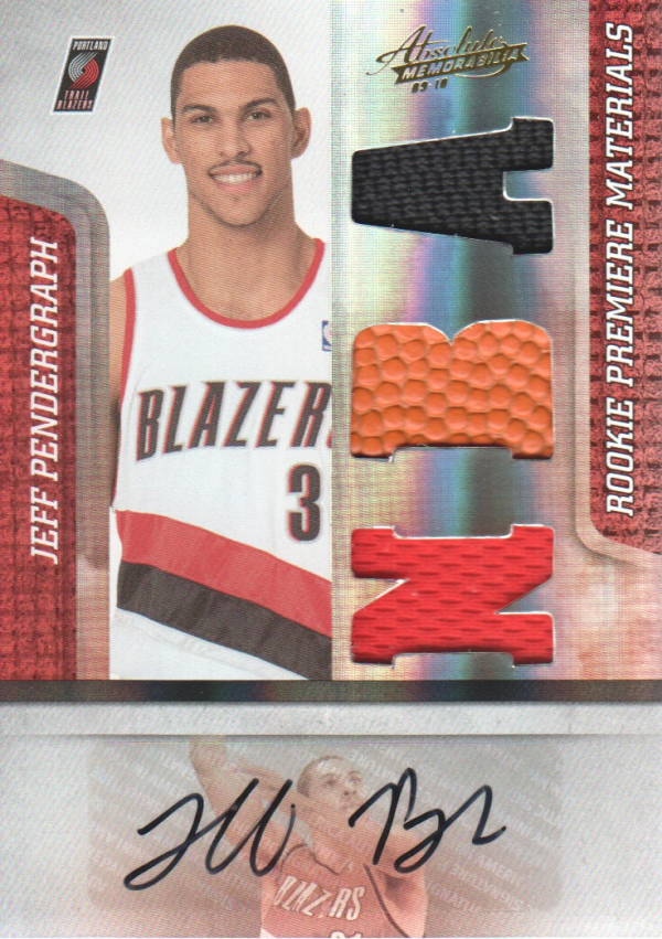 2009-10 Absolute Memorabilia #162 Jeff Pendergraph JSY AU/499 RC