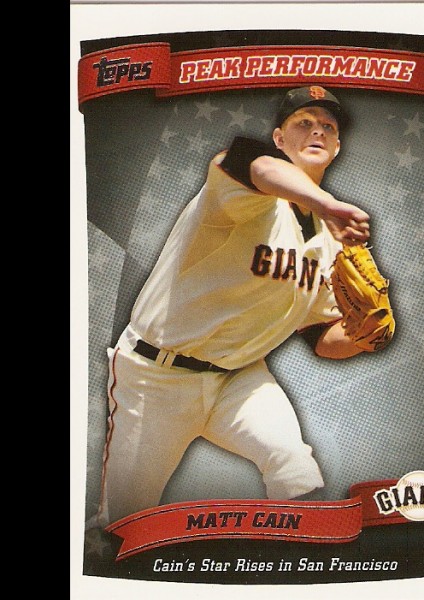 2010 Topps Peak Performance #91 Matt Cain